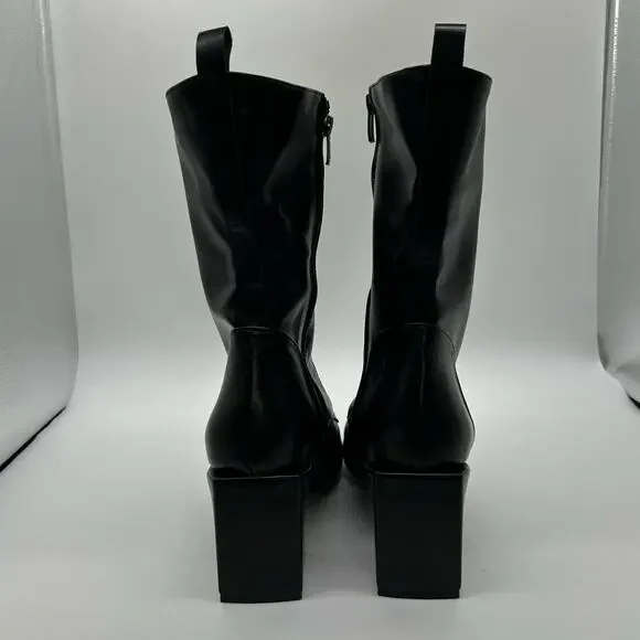 FOXBLOOD Boots Womens 11 Black Wide Calf Ghost Host Boots Witchy Goth NEW - Picture 9 of 13